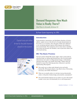 Demand Response - Power System Engineering