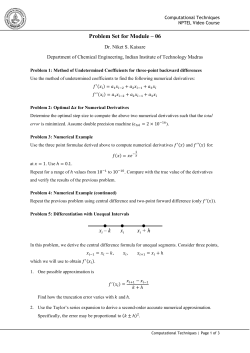 Problem Set for Module &ndash; 06 xi &ndash; k xi xi + h