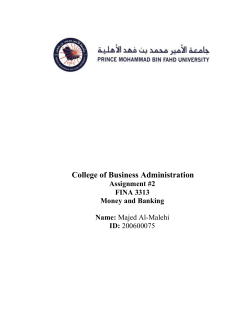 College of Business Administration Assignment #2 FINA 3313