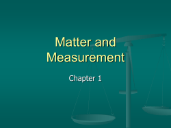 Matter and Measurement