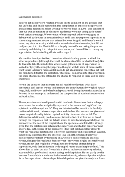 Supervision response