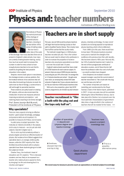 Physics and: teacher numbers