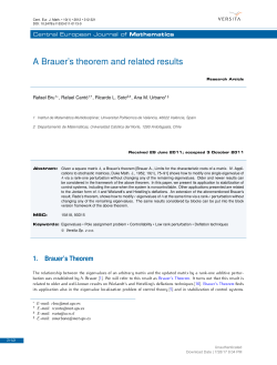 A Brauer`s theorem and related results