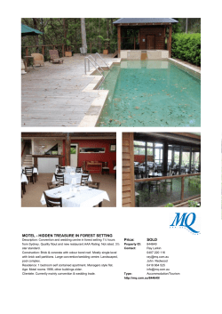 MOTEL - HIDDEN TREASURE IN FOREST SETTING Price: SOLD