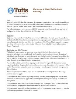 The Morton A. Madoff Public Health Fellowship
