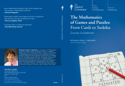 The Mathematics of Games and Puzzles: From Cards to