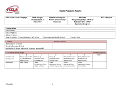 State Projects Rubric Ohio FCCLA Cancer Campaign HELP