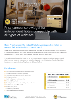 Price comparison widget for independent hotels compatible with all