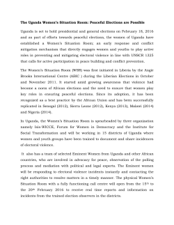 The Uganda Women`s Situation Room