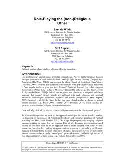 Role-Playing the (non-)Religious Other