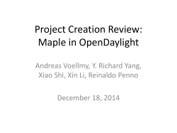 Project Creation Review: Maple in OpenDaylight