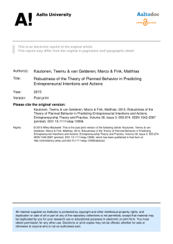 Robustness of the Theory of Planned Behavior in Predicting