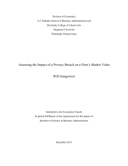 Assessing the Impact of a Privacy Breach on a Firm`s Market Value