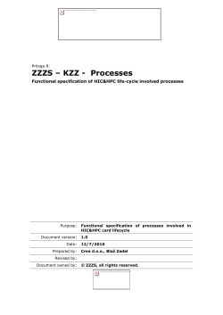 Functional specification of Personalization process - ZZZS-CA