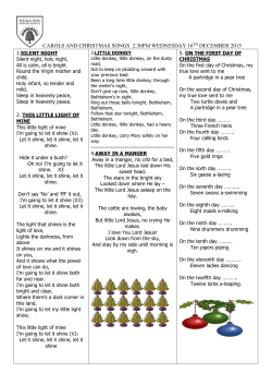 CAROLS AND CHRISTMAS SONGS 2:30PM WEDNESDAY 16TH