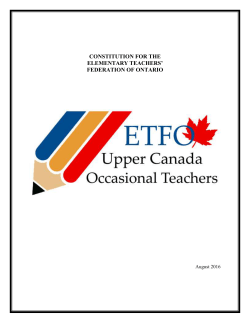 constitution for the elementary teachers` federation of - ETFO-UCOL