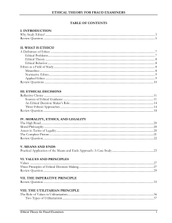 ETHICAL THEORY FOR FRAUD EXAMINERS TABLE OF