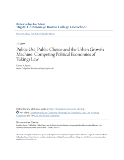 Public Use, Public Choice and the Urban Growth Machine