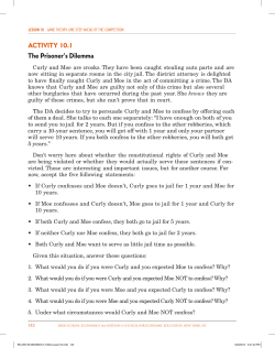 ACTiviTy 10.1 The Prisoner`s Dilemma