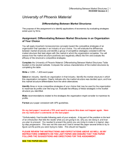 Assignment: Differentiating Between Market Structures in an