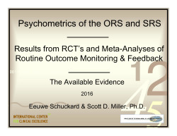 Psychometrics of the ORS and SRS
