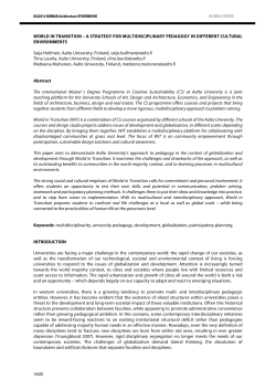 A STRATEGY FOR MULTIDISCIPLINARY PEDAGOGY IN