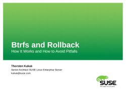 Btrfs and Rollback - Linux Foundation Events