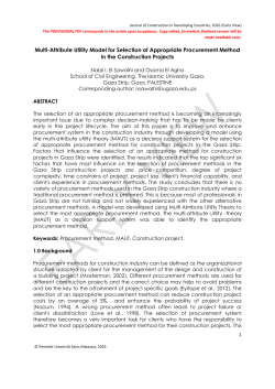 Multi-Attribute Utility Model for Selection of Appropriate Procurement