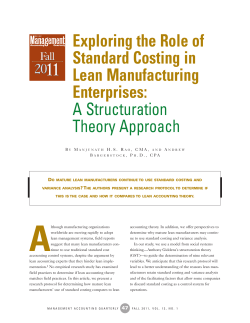 Exploring the Role of Standard Costing in Lean Manufacturing