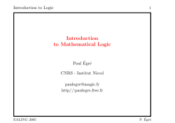 Introduction to Mathematical Logic - Paul Egre