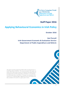 Applying Behavioural Economics in Irish Policy
