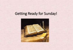 Getting Ready for Sunday!