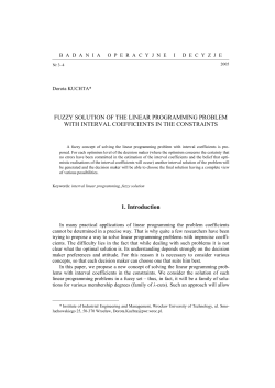 FUZZY SOLUTION OF THE LINEAR PROGRAMMING PROBLEM