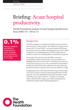 Briefing: Acute hospital productivity