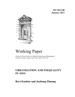 Urbanization and Inequality in Asia