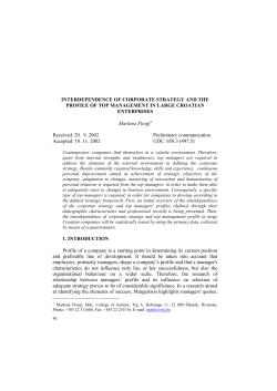 interdependence of corporate strategy and the profile of top