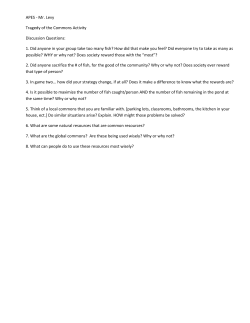 Mr. Levy Tragedy of the Commons Activity Discussion Questions