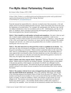 Five Myths About Parliamentary Procedure