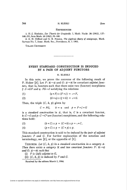 BY A PAIR OF ADJOINT FUNCTORS
