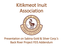Kitikmeot Inuit Association - Nunavut Impact Review Board