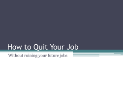 How to Quit Your Job