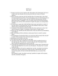 Ball Hockey Rules 2015 1. All players must be Laurier students with