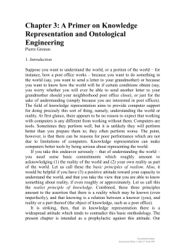 Chapter 3: A Primer on Knowledge Representation and