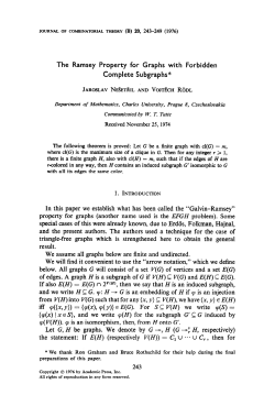 The Ramsey Property for Graphs with Forbidden