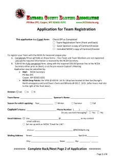 Application for Team Registration