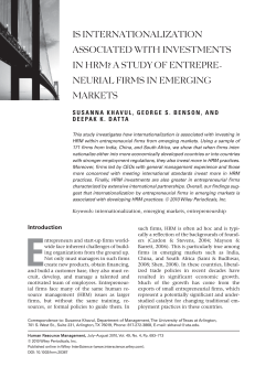 Is internationalization associated with investments in HRM? A study