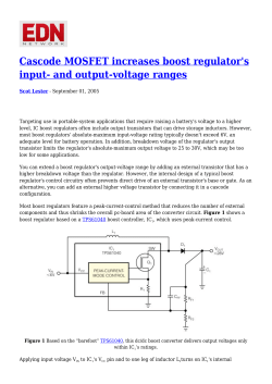Cascode MOSFET increases boost regulator`s input