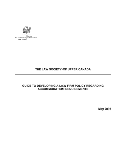 Guide to Developing a Law Firm Policy Regarding Accommodation