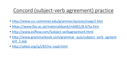 Concord (subject-verb agreement) practice