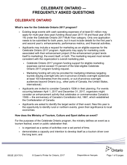 celebrate ontario ― frequently asked questions